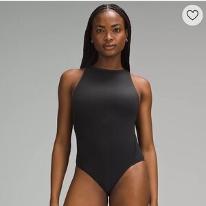 High neck tight fit shelf bodysuit